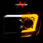 Anzo 06-09 Dodge RAM 1500/2500/3500 Headlights Chrome Housing/Clear Lens (w/Switchback Light Bars) 111527
