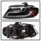 Spyder Audi A4 09-12 Projector Headlights Halogen Model Only - DRL LED Black PRO-YD-AA408-DRL-BK 5081544
