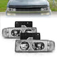 Anzo Chrome Crystal Headlights 1995-2005 Chevrolet Astro