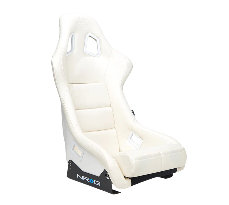 NRG FRP Bucket Seat White Vinyl Material (Large)