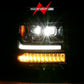 ANZO 16-18 Chevrolet Silverado 1500 LED Projector Headlights w/Plank Style Switchback Chrome w/Amber 111421