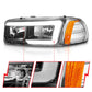 Anzo 99-17 GMC Sierra/Denali Headlights Black Amber (w/C Light Bars) 111522