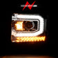 ANZO 2016-2019 Gmc Sierra 1500 Projector Headlight Plank Style Chrome w/ Sequential Amber Signal 111486