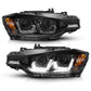 Anzo 2012-2015 BMW 3 Series Projector Headlights w/ U-Bar Black