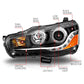 Anzo 2008-2015 Mitsubishi Lancer Projector Headlights w/ Halo Black (CCFL)