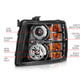 Anzo 2007-2013 Chevrolet Silverado 1500 Projector Headlights w/ Halo Black