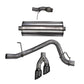 Corsa Performance Cat Back Exhaust, Sport, 3in, Single Side Twin Black 4in Tips, 2015