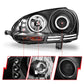 Anzo 2006-2009 Volkswagen Rabbit Projector Headlights w/ Halo Black (CCFL)