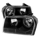SPYDER Xtune Chrysler 300 05-08 Halogen Non-Projection Style Only Crystal Headlights Black HD-JH-C305-HA-BK 9026423