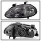 SPYDER Xtune Honda Del Sol 93-97 1Pc Crystal Headlights Smoke HD-ON-HDEL93-1P-SM 5013439