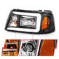 ANZO 2001-2011 Ford Ranger Crystal Headlights w/ Light Bar Black Housing 111511