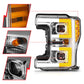 ANZO 17-19 Ford F-250/350/450 SD (w/o Factory LED HL) LED Proj Headlights w/Light Bar Switchback Chr 111578