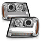 ANZO 2006-2009 Chevrolet Trailblazer Projector Headlights w/ Plank Style Design Chrome w/ Amber 111391