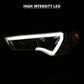 ANZO 14-18 Toyota 4 Runner Plank Style Projector Headlights Chrome w/ Amber 111417