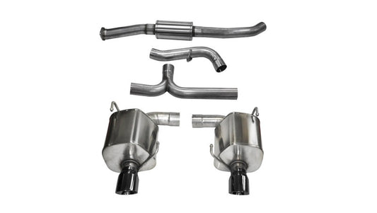 Corsa 08-10 Subaru Impreza WRX Sedan 2.5L Turbo Manual 3in Sport Cat-Back Exhaust w/4in Black Tips 14865BLK