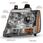 ANZO 2007-2014 Chevy TahOE Crystal Headlight Chrome Amber(OE) 111475