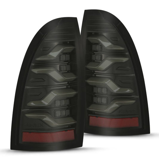 AlphaRex 05-15 Toyota Tacoma LUXX LED Taillights Alpha Blk w/Activ Light/Seq Signal 680050 *Discontinued