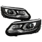 SPYDER VW Tiguan 12-17 LED/DRL Projector Headlights Chrome PRO-JH-VWT12-LED-C 9948527