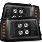 AlphaRex 92-96 Ford F-Series/Bronco NOVA-Series LED Proj Headlight Alpha-Bk w/Actv Light SS & SBDRL 880269 *Discontinued