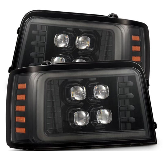 AlphaRex 92-96 Ford F-Series/Bronco NOVA-Series LED Proj Headlight Alpha-Bk w/Actv Light SS & SBDRL 880269 *Discontinued