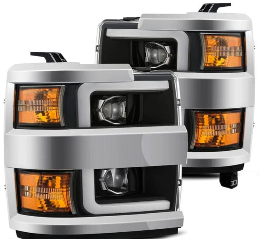 AlphaRex 15-19 Chevy Silverado 2500/3500 LUXX-Series Proj. Headlights Blk w/Actv SeqSig & SBDRL 880098 *Discontinued