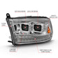 ANZO 2009-2018 Dodge Ram 1500 Led Projector Plank Style Switchback H.L Halo Chrome Amber (OE Style) 111465