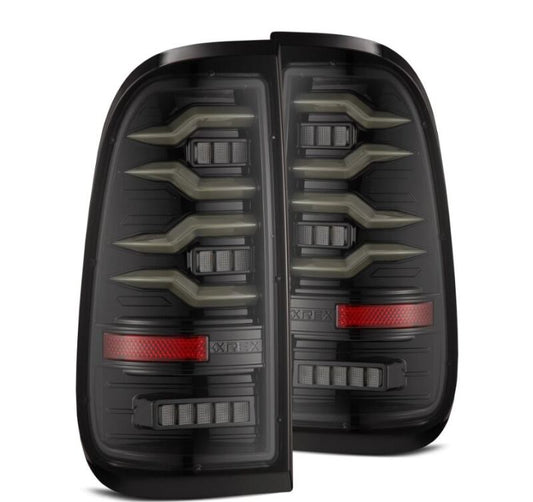AlphaRex 97-03 Ford F150 / 99-16 Ford F250/F350/F450/F550 LUXX-Series LED Tail Lights - Alpha-Black 658001 *Discontinued