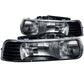 Anzo 1999-2002 Chevrolet Silverado 1500 Crystal Headlights Black