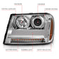 ANZO 2006-2009 Chevrolet Trailblazer Projector Headlights w/ Plank Style Design Chrome w/ Amber 111391