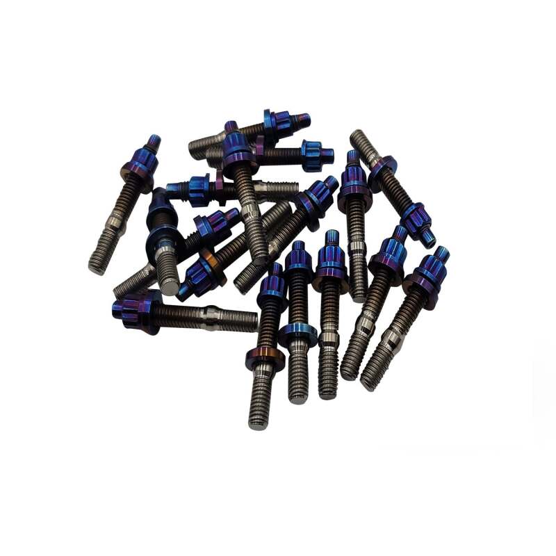 BLOX Racing Xtreme Titanium Intake/Exhaust Manifold Studs Burnt 45mm 8-Piece Kit BXFL-00307-8-TI-B