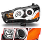 Anzo 2008-2015 Mitsubishi Lancer Projector Headlights w/ Halo Black (CCFL)