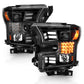 ANZO 15-17 Ford F-150 Project Headlights w/ Plank Style Design Black w/ Amber Sequential Turn Signal 111408