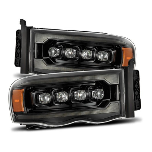AlphaRex 02-05 Dodge Ram 1500 NOVA LED Proj Headlights Alpha Black w/Activ Light/Seq Signal 880566 *Discontinued