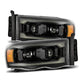 AlphaRex 02-05 Dodge Ram 1500 PRO-Series Projector Headlights Plank Style Alpha Black w/Seq Signal 880572 *Discontinued