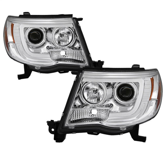 Spyder Toyota Tacoma 05-11 Projector Headlights - Light Bar DRL - Chrome PRO-YD-TT05V2-LB-C 5084668