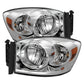 SPYDER Xtune Dodge Ram 1500 06-08 / Ram 2500/3500 06-09 Amber Crystal Headlights Chrome HD-JH-DR06-AM-C 9022913