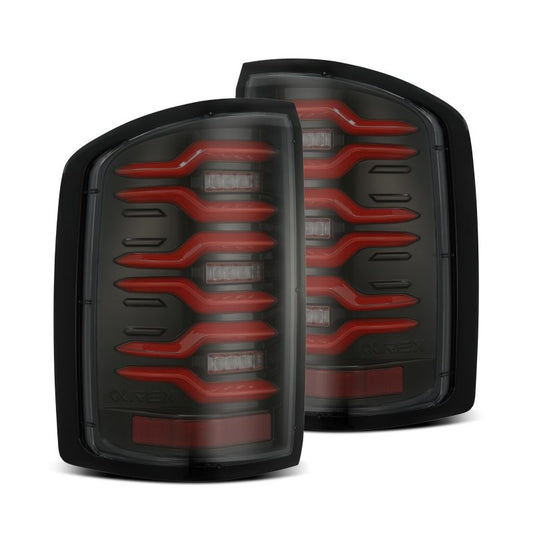AlphaRex 14-18 GMC Sierra 1500/2500HD/3500HD LUXX-Series LED Tail Lights Blk/Red w/Actv Lgt Seq. Sig 630050 *Discontinued