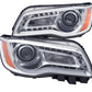 Anzo 2011-2014 Chrysler 300Projector Headlights w/Plank Style Design Chrome