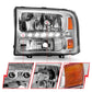 Anzo 2000-2004 Ford Excursion Crystal Headlights Chrome w/ LED 1pc
