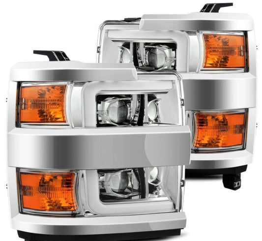 AlphaRex 15-19 Chevy Silverado 2500/3500 LUXX-Series Proj. Headlights Chrome w/Actv SeqSig & DRL 880099 *Discontinued