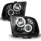 Anzo 2005-2009 Ford Mustang Projector Headlights w/ Halo Black