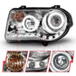 Anzo 2005-2010 Chrysler 300C Projector Headlights w/ Halo Chrome (CCFL) G2