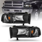 Anzo Black Crystal Headlights 1994-2001 Dodge Ram 1500