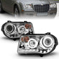 Anzo 2005-2010 Chrysler 300C Projector Headlights w/ Halo Chrome (CCFL) G2