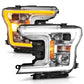 ANZO 2018-2020 Ford F-150 Projector Headlight w/Plank Style Switchback Chrome Housing 111510