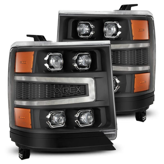 AlphaRex 16-18 Chevy 1500HD NOVA-Series LED Proj Headlights BK w/Actv Lgt/SeqSig & DRL (Req 810023) 880237 *Discontinued