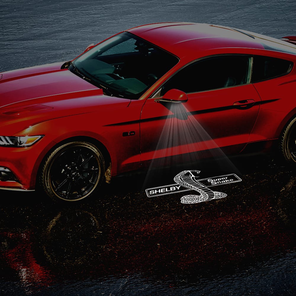 LED Side Mirror MACH1 Projector Puddle Lights Pair for Ford Mustang 2013-2026