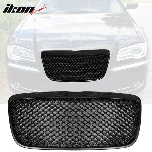 2011-2014 Chrysler 300 300C B Style Black Front Bumper Mesh Grille ABS
