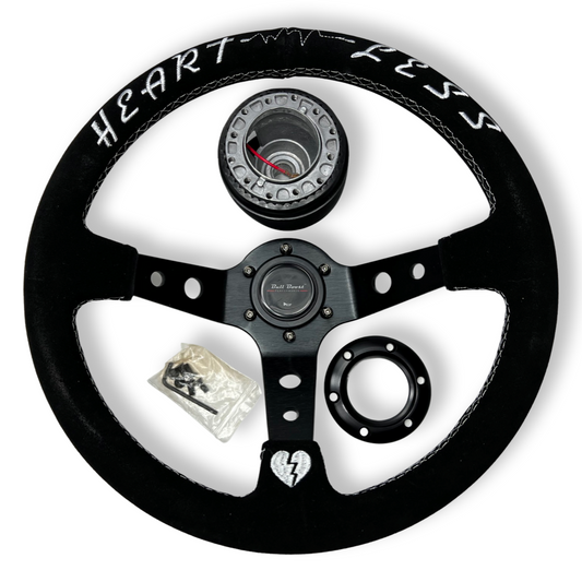 Suede Steering Wheel + Hub Adapter Kit For Subaru Impreza WRX STI Legacy Eclipse