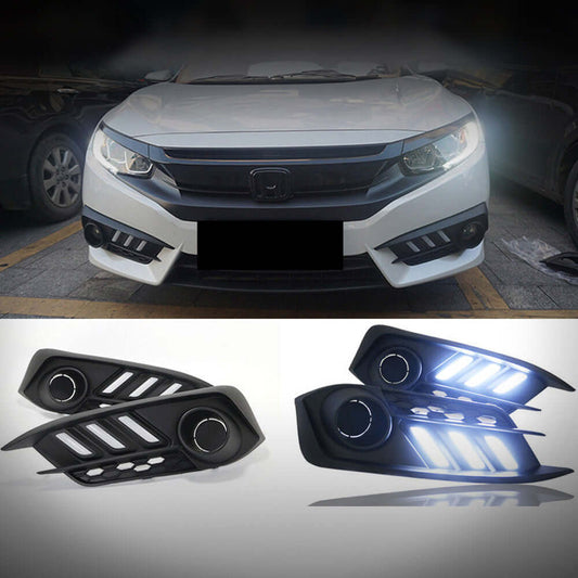 2016-2018 Honda Civic 10th Gen Sedan Front Bumper DRL Turn Signals — V2